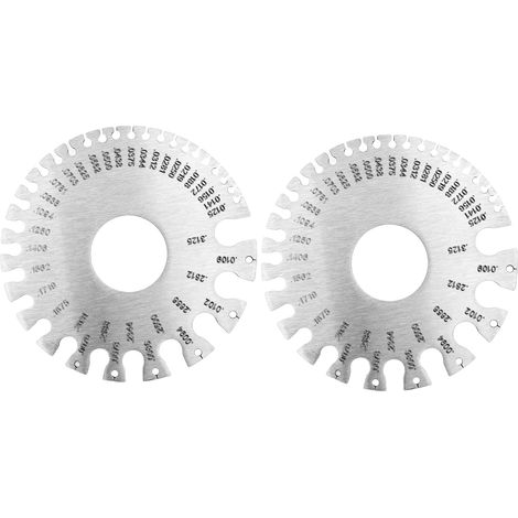 Lot de 2 jauges d'épaisseur en acier inoxydable pour soudure tôles métalliques type 2 (1/5)