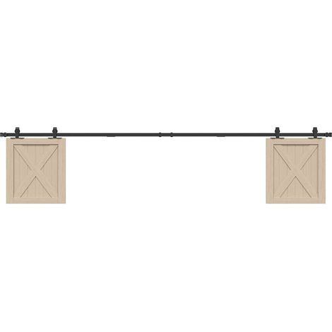 Schiebetürbeschlag Set für Schranktüren 244 cm Karbonstahl