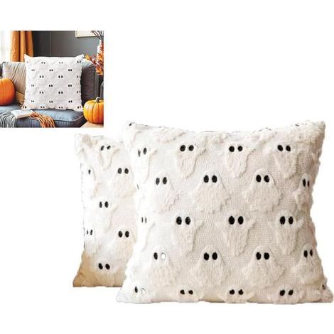 Halloween ghost cushion cover and pillowcase, perfect for spooky seasonal decor. (1/5)