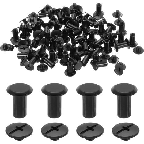 50set Vis Chicago Métal Tête Phillips Vis À Fixer Clou Rivet Noir (1/5)