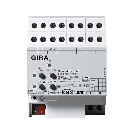 Gira Actionneur de variateur 1f 500 W/VA KNX REG [217100], 2171 00