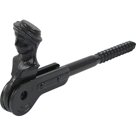 Afbat – Arrêt de volet tête bergère à visser noir – Acier – Longueur 185 mm – Pour volets en bois dur (1/3)