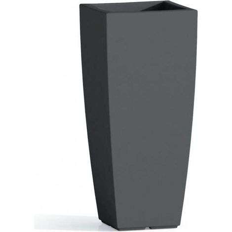 Vaso in Polimero Monacis Stilo Square Top Antracite - cm 39 X 39 - h 90 cm.