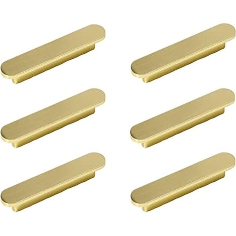 maniglie in ottone spazzolato color oro per mobili da cucina - Maniglie per armadietti in ottone spazzolato con interasse fori di 64 mm (1/5)