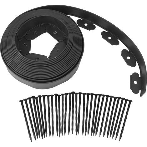 L-förmiges PE-Gartenrand-Set, leicht formbar, kein Ausgraben erforderlich, schwarzes Gartenrand-Set für die Landschaftsgestaltung, 5 x 5 x 1000 cm / 2 x 2 x 393,7 Zoll (1/5)