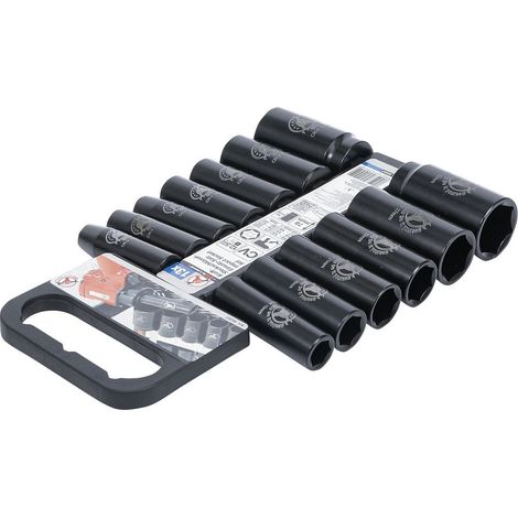 Jeu de 13 douilles a choc impact 6 pans longues carre 1/2 de 10 à 32 mm (1/3)