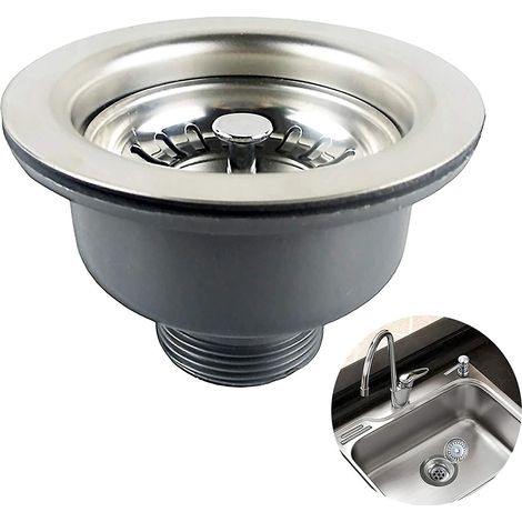 Collection Évier 114 mm en acier inoxydable Panier de vidange pour évier de cuisine avec bonde et bouchon 1 (1/5)