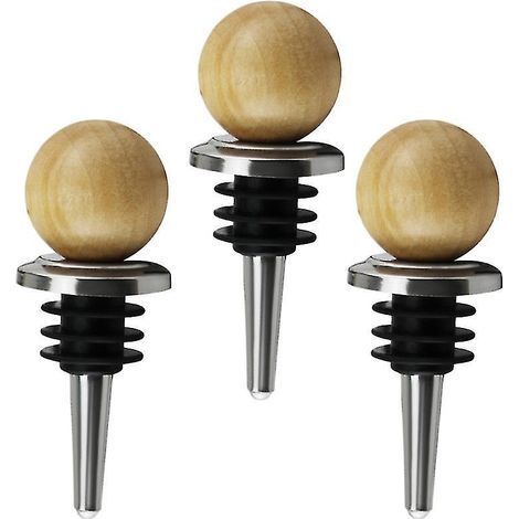 Bouchon de bouteille en acier inoxydable et silicone pour bouteille de vin (1/3)