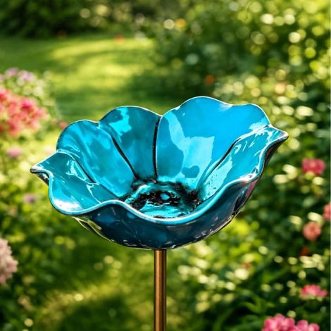 Vaschetta per uccelli - Ciotole per abbeverare gli uccelli - Ciotola per abbeverare gli uccelli da giardino - Ciotola per abbeverare gli uccelli da giardino in metallo - Decorazione da giardino per... (1/4)