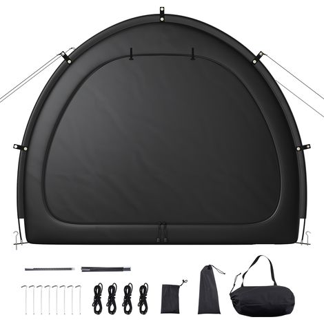 Mophorn Ampia tenda per il deposito di biciclette all'aperto con finestra per la ventilazione, impermeabile a ventaglio con fibra di vetro e doppie cerniere, adatta per 1-2 biciclette (1/5)