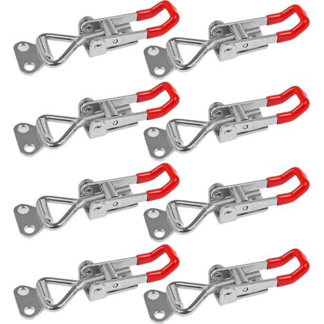 Lot de 8 Loquets à Bascule Réglables Sauterelle de Serrage GH-4001, Capacité de Rétention de 165KG/363.7lbs, Pour Fixation et Serrage Rapides (1/5)