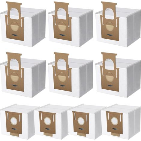 Lot de 10 sacs pour aspirateur compatibles avec les modèles Ecovacs Deebot N8+, N8 Pro+, Ozmo T8, T8 AIVI, T8+, T8 AIVI+, T8 MAX, T9+, DX93, DDX96 et Yeedi Vac Station. (1/5)
