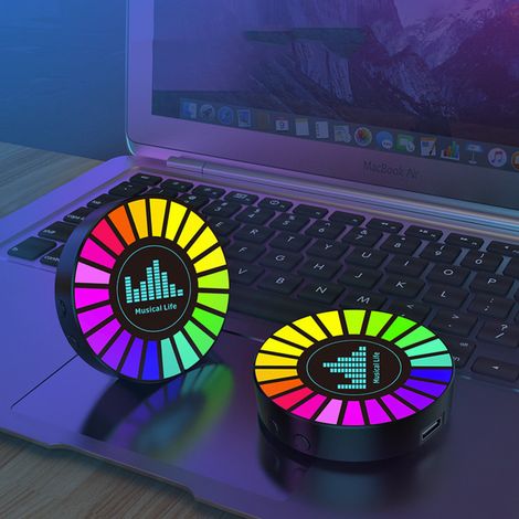 Altavoz Bluetooth con conducción ósea, estéreo de 360°, graves profundos, luz ambiental, compacto, batería de larga duración. (1/5)
