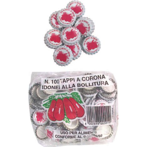 Tappo a corona pomodoro - ø mm.26,5 - in busta da pz.100