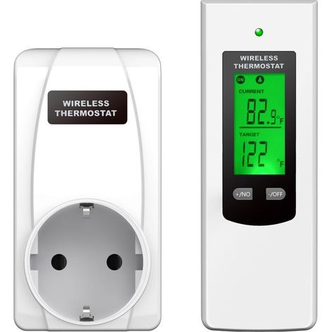 Prise thermostatique avec télécommande, 3680W, 16V, blanche (1/5)