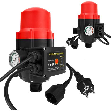 SWANEW Pressostato da giardino Regolatore di pressione pompa 10 bar max 1,1kw con cavo rosso (1/5)