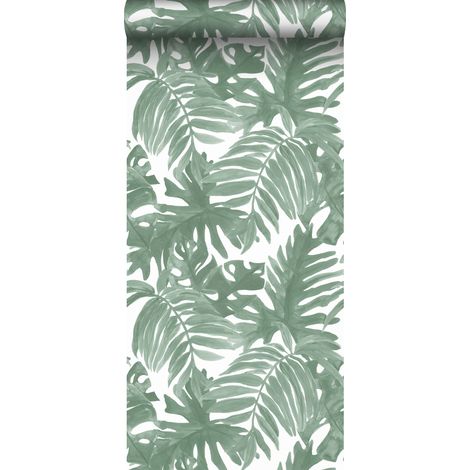 papier peint feuilles de palmier vert grisé - Sanders & Sanders (1/5)