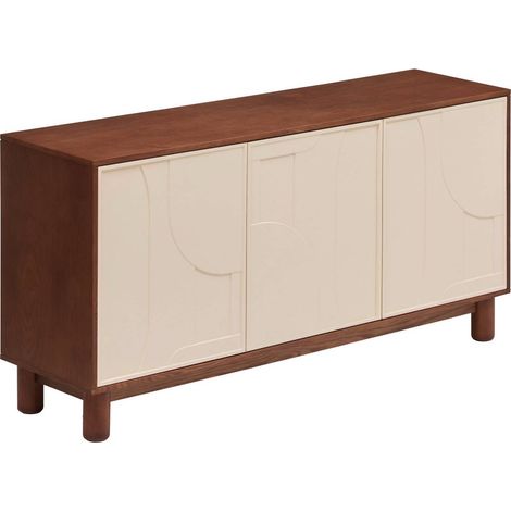 Credenza jilani a 3 ante con 6 ripiani, marrone 150x40cm - Atmosphera créateur d'intérieur (1/5)
