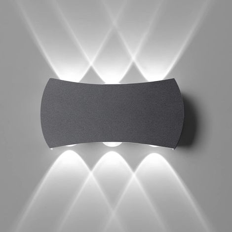 Luminaire mural LED 6W, 1200 lumens, étanche IP65 pour extérieur, applique en aluminium moderne, lumière blanche froide 6500K, noir (1/5)