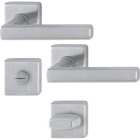 HOPPE Maniglia Dallas con rosette WC, acciaio inox opaco, 3675302