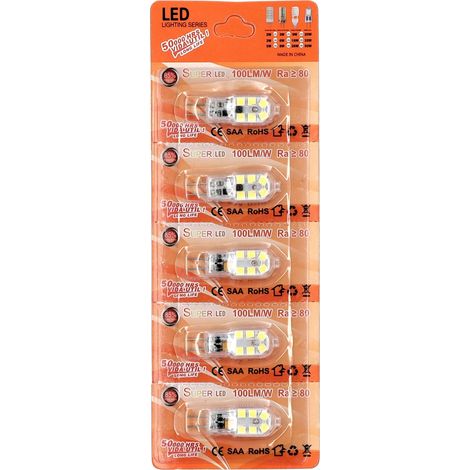 Jandei Pack 5 Bombilla LED G4 2,5W blanco natural 4000ºK lámparas flexos lamparitas de sobremesa iluminación de caravanas