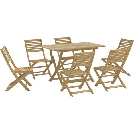 Maison Exclusive - 7-tlg. Garten-Essgruppe Massivholz Akazie