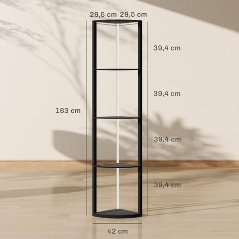 Lampadaire LED, intensité variable sur 5 niveaux, avec étagère, changement de couleur RGB, télécommande (1/5)