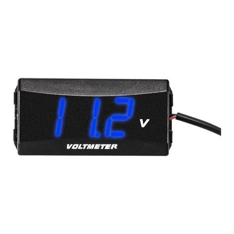 Capteur auto Motorcycle Mini LED Digital Voltmeter Monitor Panel Meter Volt Voltage Tester Reverse Connection Protection 12V – 80V Blue (1/4)