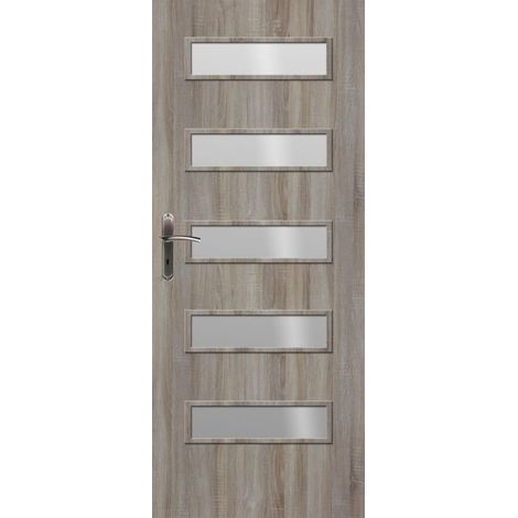 Porte d'intérieur vitrée ARIZONA chêne Sonoma en plusieurs dimensions - Poussant: Droit - Largeur porte: 90 cm