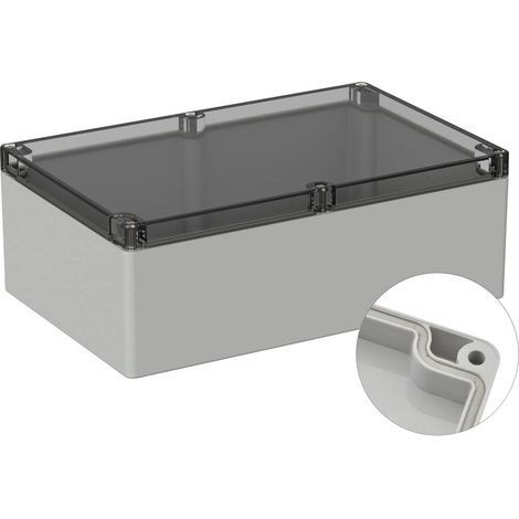 TRU COMPONENTS TC-9065548 Alloggiamento outdoor 240.3 x 160.3 x 90 Policarbonato Grigio (RAL 7035) 1 pz. (1/2)