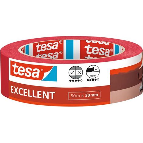 tesa Excellent cinta adhesiva de enmascarar rosa 30 mm 50 m