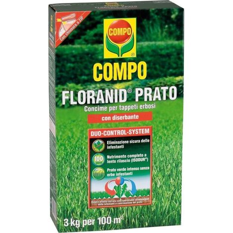 Concime per tappeti erbosi con diserbante granulare a lenta cessione "Floranid rasen" 3 kg (1/2)