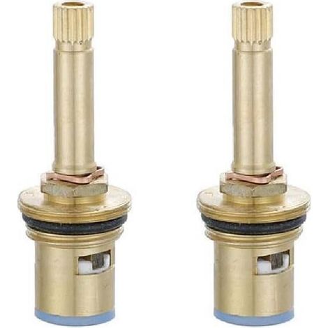 Noyau de valve de robinet- pièce de rechange pour valve de robinet à tige en laiton de 20 mm- convient aux robinets d'évier de salle de bain et de cuisine- couleur aléatoire (2 pièces) (76 mm) (1/5)