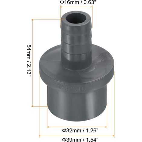 Raccords de réduction 32x16mm, 1 pack connecteur adaptateur direct, gris (1/4)