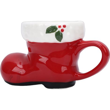 Eosnow Weihnachtstasse, 300 ml, Stiefelform, Kaffee mit Henkel, einzigartige Feiertags-Heißkakao-Tasse für Teeliebhaber
