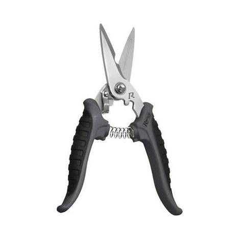 Ribitech – Ciseaux acier inox 180 mm – Poignée bi-matière pour confort – Système de blocage – Coupe carton, plastique, cuir et moquette