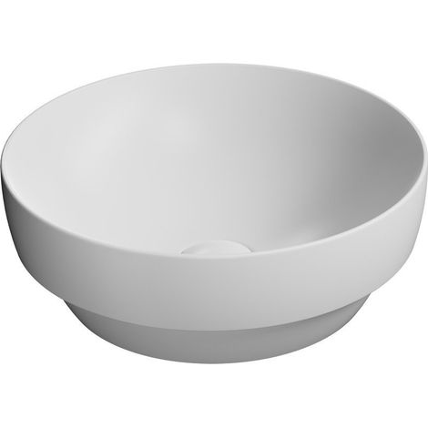 Vasque à poser PURA en céramique, diamètre 40 cm, blanc mat (1/3)