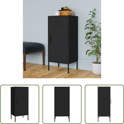 vidaXL Armoire murale - Armoire de rangement Noir 42,5x35x101,5 cm Acier (1/5)