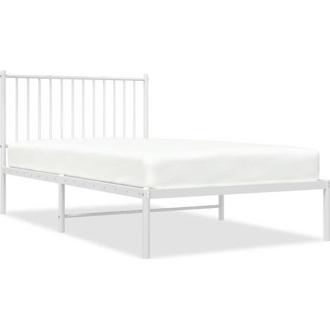 Maison Exclusive - Giroletto con Testiera Metallo Bianco 100x190 cm