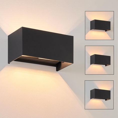 Applique Murale  Extérieur LED, -GBLY Lampe Murale Noire Étanche IP65 pour Usage Intérieur , Lumière Blanche Chaude Réglable G9, Projecteur Mural à Double Sens d’Éclairage pour Salon