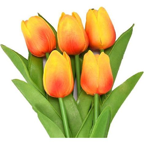 Lot de 5 fleurs artificielles écologiques de qualité supérieureorange (1/5)
