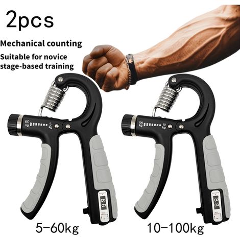 2pcs Set: 1 X 5-60kg Hand Grip Strengthener + 1 X 10-100kg Hand Grip Strengthener, Countable Heavy-Duty Hand Grip Strengthener, Fitness Hand Exerciser, Suitable for Wrist Strength, Forearm, Full-Body  (1/5)