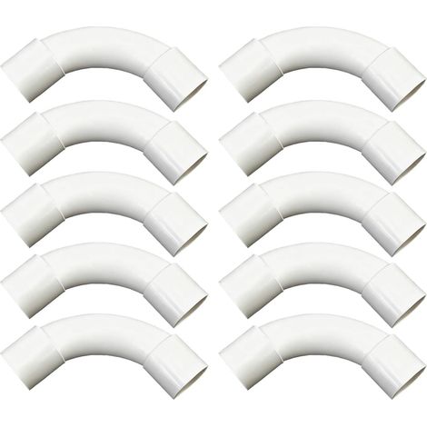 10pcs Tube Électrique Manchonné en PVC Coudes pour Tube Isolant 90 Degrés Connecteur Raccord de Tuyau Électrique Câble Canal Installation Murale pour Extérieur 16mm (1/5)