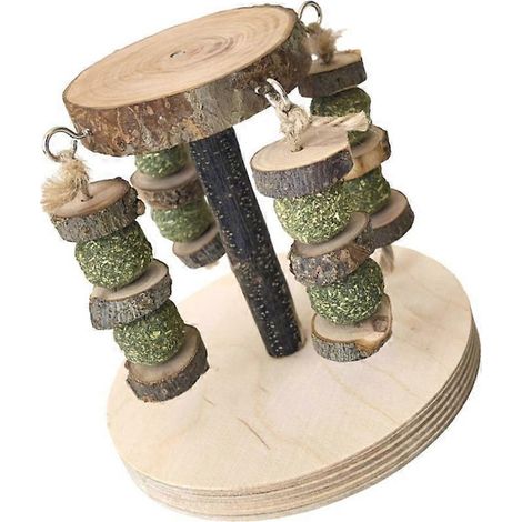 Jouet à mâcher pour lapins et rongeurs, roue de jeu pour cage, jouet d'entraînement pour les dents. (1/4)