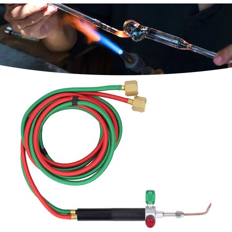 Torche de soudage miniature à gaz pour bijoux, torche de soudage oxygène, pistolet à flamme oxyacétylénique, pistolet à flamme avec 5 têtes de soudage, kit de soudage pour tubes de bouteilles d'oxygèn (1/5)