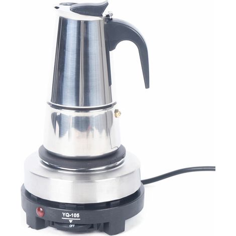 Espressokocher Mokka Kaffeemaschine Kaffeekanne Kaffeemaschine 4 Tassen (200ml)Edelstahl (1/5)