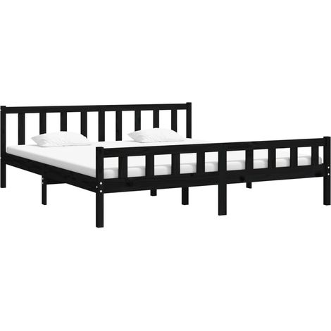 Estructura de cama sin colchón madera maciza negro 160x200 cm vidaXL