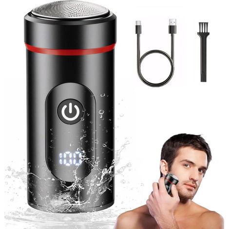 Afeitadora eléctrica, afeitadora eléctrica, recortadora de barba, equipo de afeitado, afeitadora eléctrica, afeitadora húmeda y seca, resistente al agua IPX7 (1/5)