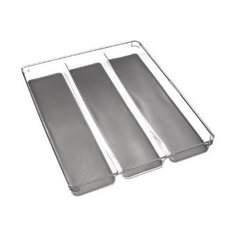 5Five Simply Smart – Range couverts 3 compartiments – Dimensions 40x32x4.5cm – Matière PET et TPE – Antidérapant pour tiroirs standard (1/5)