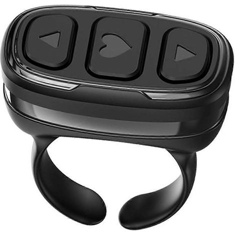 Bluetooth-Ring mit Fingertipp-Fernbedienung und Blätterfunktion, schwarz (1/5)